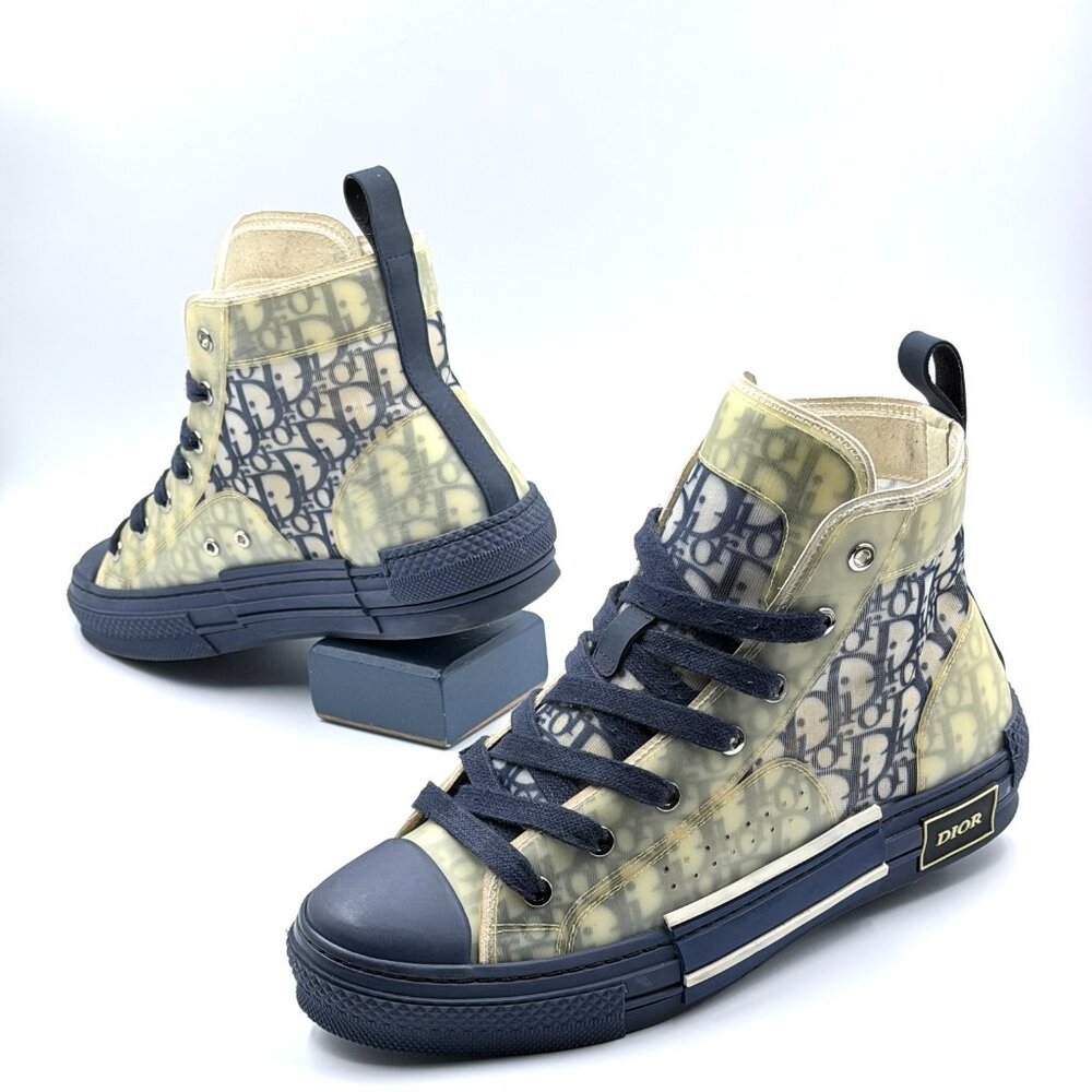 AUTHENTIC - Dior Oblique B23 High Top Logo Sneaker - Picture 7 of 11
